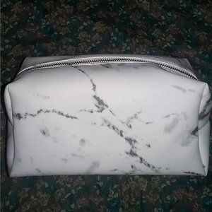 NWOT White marble makeup bag
